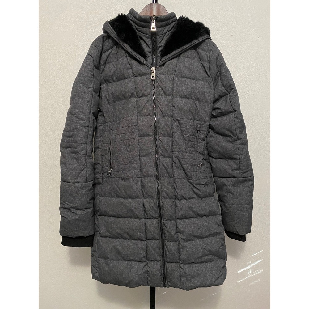 Point Zero Women's Down Filled Double Full Zip Hooded Funnel Neck Winter Coat XL